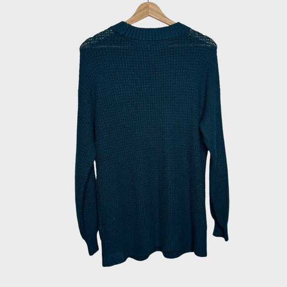 AE Cloudspun Turquoise Waffle Knit Sweater XS | Cozy Soft Grunge Aesthetic - Picture 6 of 6